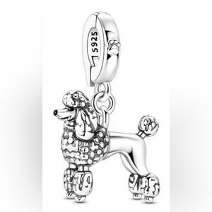 Silver Poodle Dog Dangle Charm
